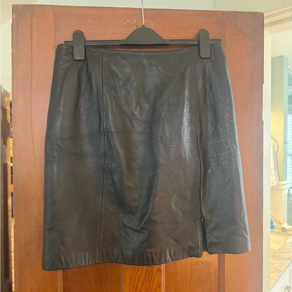 Siena Studio Black Leather Mini Skirt